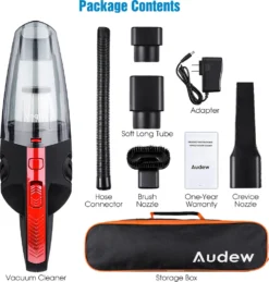 120W Akku Handstaubsauger Von AUDEW In Schwarz/Rot -Rein Blitz Geschaft 039827559007d349aef063573f245222