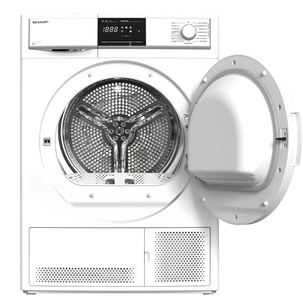Sharp KD-HCB8S7PW9-DE Kondenstrockner 8 Kg LED-Trommelbeleuchtung 4 Sharp KD-HCB8S7PW9-DE Kondenstrockner 8 Kg LED-Trommelbeleuchtung – Bild 2