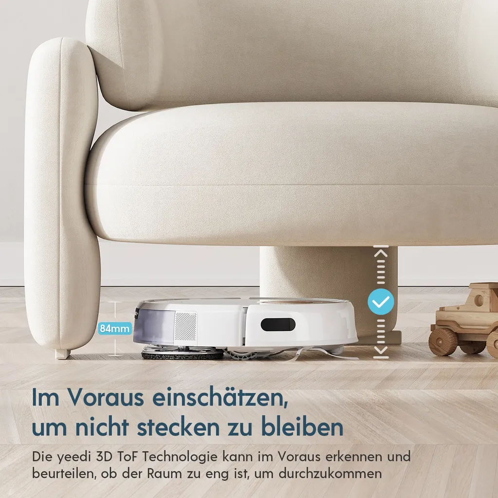 Yeedi Floor 3 Station, Saugroboter Mit Wischfunktion Automatische Mopp-Reinigung, 5100Pa, 3D-Hindernisvermeidung, Perfekt Für Teppich 7 Yeedi Floor 3 Station, Saugroboter Mit Wischfunktion Automatische Mopp-Reinigung, 5100Pa, 3D-Hindernisvermeidung, Perfekt Für Teppich – Bild 5