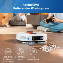 Roidmi Eva Mop Station Staubsauger 3200pa 2-in-1 Saug Und Wischroboter Mit Absaugstation, Mopp- Und Saugroboter, Automatisch Waschen Von Mopps -Rein Blitz Geschaft 0c74511cf2f47852a76ecb6b7802167a