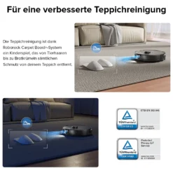 Roborock S8 Staubsauger Roboter Saugroboter 6000 Pa DuoRoller-Bürste VibraRise Wischen 3D-Mapping Reactive 3D-Hindernisumgehung (Schwarz) Mit 2pcs Mopp -Rein Blitz Geschaft 0ebd32c60bd8aba85e9f7938fbd1f2ec