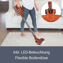 Juskys 2in1 Handstaubsauger & Akku Staubsauger - Beutellos & Kabellos – Bis 55 Min Laufzeit - Lithium-Ionen Akku, Wandhalterung & Ladestation – Gold -Rein Blitz Geschaft 17f611b2a4414abbebaeffe0b52eade8