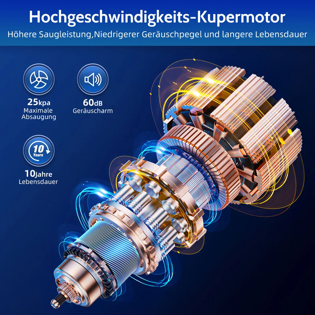Daccormax Akku Staubsauger, 25000Pa Staubsauger Kabellos, Bis Zu 50 Min Laufzeit, 1.3L Staubbehälter, Kabelloser Staubsauger 5 Daccormax Akku Staubsauger, 25000Pa Staubsauger Kabellos, Bis Zu 50 Min Laufzeit, 1.3L Staubbehälter, Kabelloser Staubsauger – Bild 3