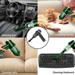 Auto Staubsauger, Rikimxin Handstaubsauger 9000Pa Starke Power Sauger Tragbarer Mini Autostaubsauger Kabellos Wiederaufladbar Staubsauger Mit LED-Licht 90° Rotation Vakuum ,Black -Rein Blitz Geschaft 2302b548623a443093e2e3b91db47815