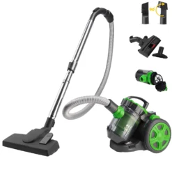 Monzana Staubsauger Beutellos Zubehör HEPA-Filter 700 W Leistungsstark 8 M Radius Haushalt Bodenstaubsauger Multi Zyklon, Farbe:grün