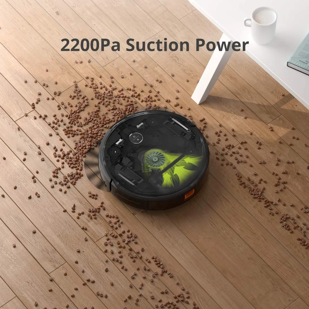 Kyvol Staubsauger Roboter 2200Pa Saugleistung, Saugroboter Mit Raumkarte, 150Min. Laufzeit,Sprachsteuerung,inkls. Magnetstreifen, Reinigt Hartböden, Teppiche, Tierhaare 5 Kyvol Staubsauger Roboter 2200Pa Saugleistung, Saugroboter Mit Raumkarte, 150Min. Laufzeit,Sprachsteuerung,inkls. Magnetstreifen, Reinigt Hartböden, Teppiche, Tierhaare – Bild 3