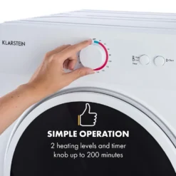 Klarstein Jet Set Wäschetrockner ,Ablufttrockner ,1020 W ,freistehend / Unterbau , ,3 Kg ,Ablufttrocknung ,Wärmewahl ,Timer Bis 200 Minuten ,Kompakt: 49 X 69 X 47 ,5 Cm (BxHxT) ,Edelstahltrommel ,weiß 11 Klarstein Jet Set Wäschetrockner ,Ablufttrockner ,1020 W ,freistehend / Unterbau , ,3 Kg ,Ablufttrocknung ,Wärmewahl ,Timer Bis 200 Minuten ,Kompakt: 49 X 69 X 47 ,5 Cm (BxHxT) ,Edelstahltrommel ,weiß -Rein Blitz Geschaft 34b83621795b2539a850982f2c934dfb