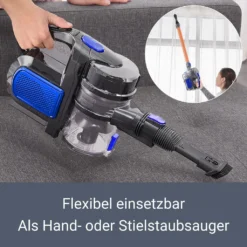 Juskys 2in1 Handstaubsauger & Akku Staubsauger - Beutellos & Kabellos – Bis 55 Min Laufzeit - Lithium-Ionen Akku, Wandhalterung & Ladestation – Blau -Rein Blitz Geschaft 34f5291a860dfdabcde42cc966102a05