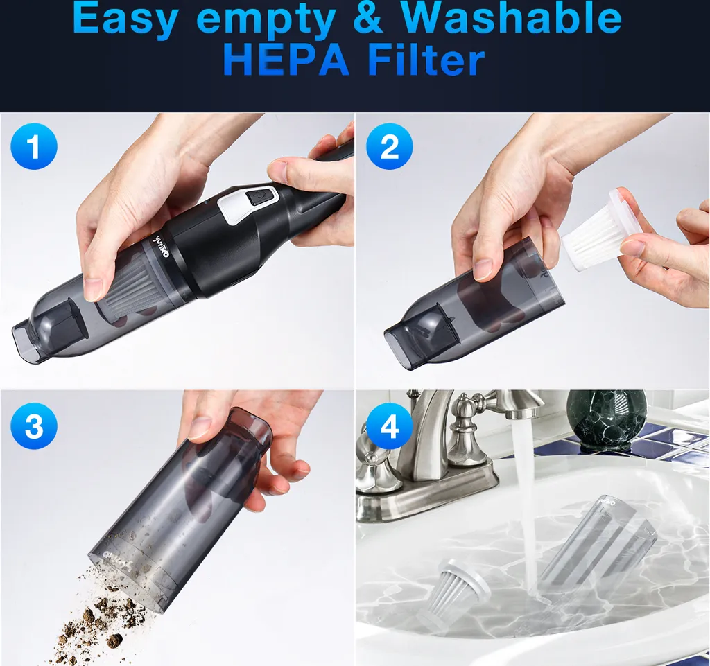 YURIKO 120W Auto Staubsauger Kabellos Mini Home Handstaubsauger Starker Sog Akku 8 YURIKO 120W Auto Staubsauger Kabellos Mini Home Handstaubsauger Starker Sog Akku – Bild 6