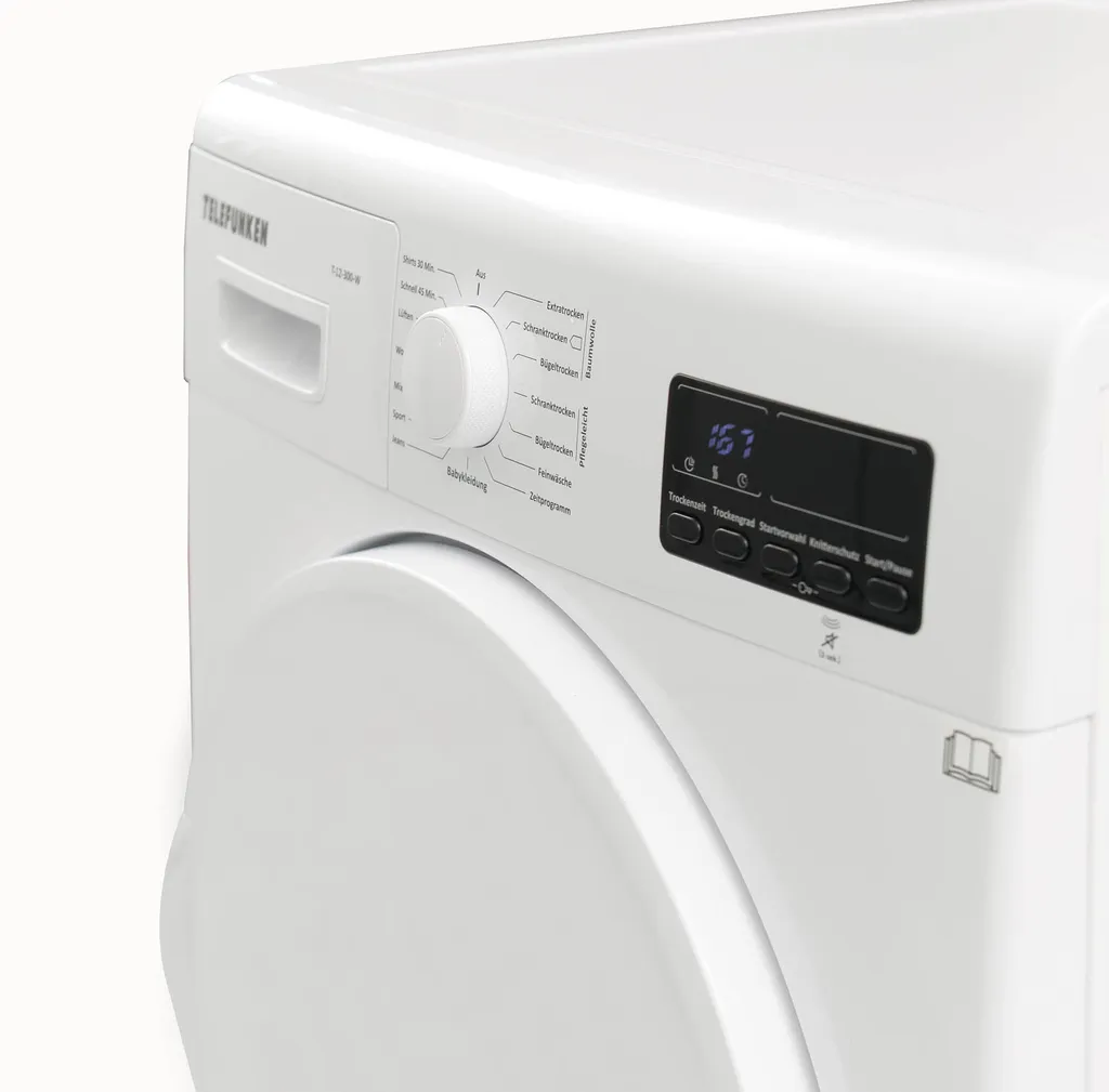 Telefunken T-12-300-W Wärmepumpentrockner / 7kg / / Knitterschutz/Reversierende Trommelbewegungen / 15 Programme 9 Telefunken T-12-300-W Wärmepumpentrockner / 7kg / / Knitterschutz/Reversierende Trommelbewegungen / 15 Programme – Bild 7