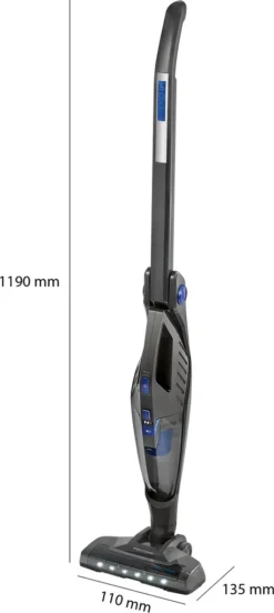 ProfiCare 2 In 1 Hand-und Bodenstaubsauger PC-BS 3035 A, Praktische Ladestation Inkl. Zubehörhalterung, Leistungsstarker 14,8 V Lithium Ionen Akku, Turbo Rotation, HEPA-Filter, Anthrazit-blau -Rein Blitz Geschaft 4c127468eaed21536a40f2e7a13648c6