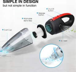 120W Akku Handstaubsauger Von AUDEW In Schwarz/Rot -Rein Blitz Geschaft 4c4773495e37e498fbcc1976fb4063ac