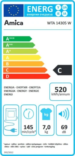 Amica WTA 14305 W, Ablufttrockner, 7 Kg, Weiß -Rein Blitz Geschaft 4ec08aaadb513221cfd6a292d35e84ec