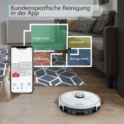 2022 SmartAI S9 Saugroboter Staubsauger Robot Wischroboter Automatisch APP Fernbedienung 4000PA Roboterstaubsauger Vacuum Reinigung Weiß -Rein Blitz Geschaft 50378351c4acba23c17fdd93325c4f9a