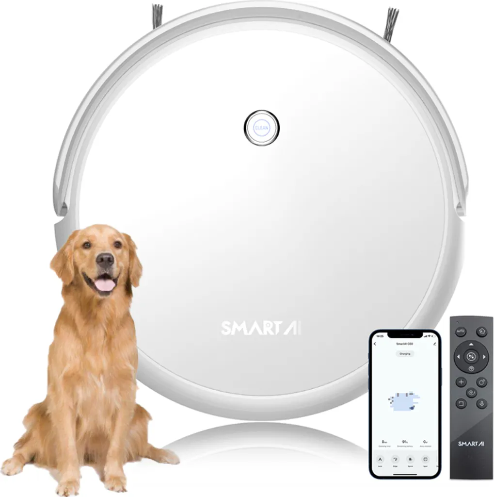 SmartAI Saugroboter Staubsauger Roboter APP Fernbedienung 2600Pa Staubsauger Weiß 3 SmartAI Saugroboter Staubsauger Roboter APP Fernbedienung 2600Pa Staubsauger Weiß