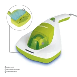 CLEANmaxx Milben-Handstaubsauger Kompakt Mit UV-C Licht - Weiß/limegreen -Rein Blitz Geschaft 53d03dcdef6f16e0553aaf1e86068f5e