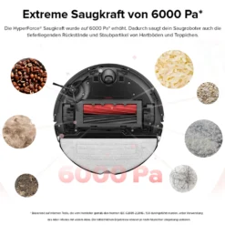 Roborock S8 Staubsauger Roboter Saugroboter 6000 Pa DuoRoller-Bürste VibraRise Wischen 3D-Mapping Reactive 3D-Hindernisumgehung (Schwarz) Mit 2pcs Mopp -Rein Blitz Geschaft 540901f0cf74e8e712f873ed14e4adb8