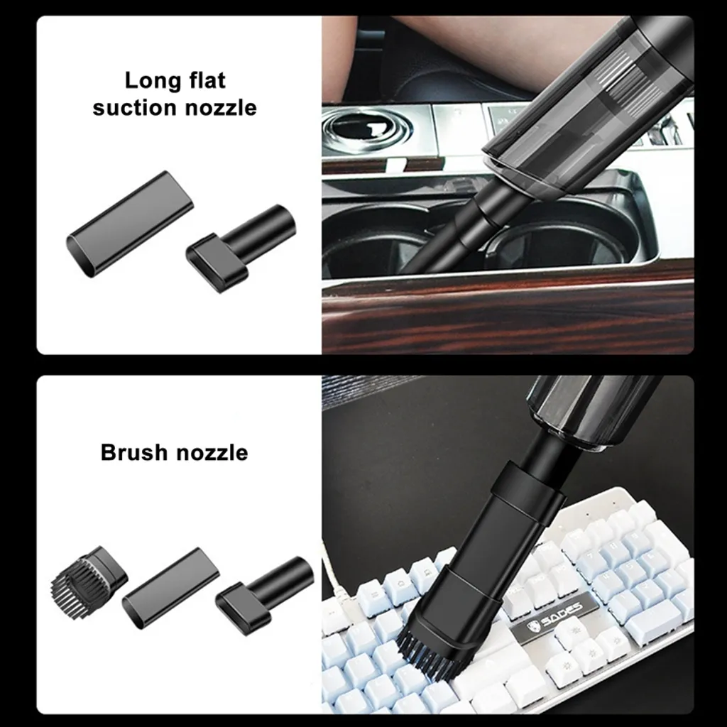 Kabelloser Mini Handstaubsauger, Auto Staubsauger, Mit 2 Ausläufen, 120W 6000PA Autostaubsauger, Nass/Trocken Funktion (Weiss) 7 Kabelloser Mini Handstaubsauger, Auto Staubsauger, Mit 2 Ausläufen, 120W 6000PA Autostaubsauger, Nass/Trocken Funktion (Weiss) – Bild 5