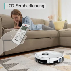 2022 SmartAI S9 Saugroboter Staubsauger Robot Wischroboter Automatisch APP Fernbedienung 4000PA Roboterstaubsauger Vacuum Reinigung Weiß -Rein Blitz Geschaft 5b28b27ea9804d91b7bd44227ccac060