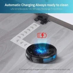 MooSoo Roboter-Staubsauger, 2000Pa Superdünner Intelligenter Selbstladender Roboter-Staubsauger Mit Sprachfunktion Alexa & Google Assistent -Rein Blitz Geschaft 5e45b5b796d5bdc5c5362f6bb700cf8f