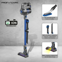 ProfiCare 2in1 Hand-und Bodenstaubsauger PC-BA 3036 A, Leistungsstarker 22,2 V Lithium Ionen Akku, HEPA-Filter, Spezialbürste Für Polster U. Textilien, Inkl. Wandhalterung, Anthrazit-blau 17 ProfiCare 2in1 Hand-und Bodenstaubsauger PC-BA 3036 A, Leistungsstarker 22,2 V Lithium Ionen Akku, HEPA-Filter, Spezialbürste Für Polster U. Textilien, Inkl. Wandhalterung, Anthrazit-blau -Rein Blitz Geschaft 65644b3a0f9c4388827fd59944a92c17