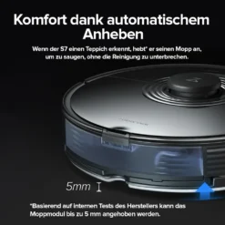 Roborock S7 + Staubsauger Roboter Mit Absaugstation Auto-Empty Dock (Saugleistung 2500Pa, Auto-Lifting-Mopp),Schwarz -Rein Blitz Geschaft 6a95dc4c07275205942a7a075fc5e452