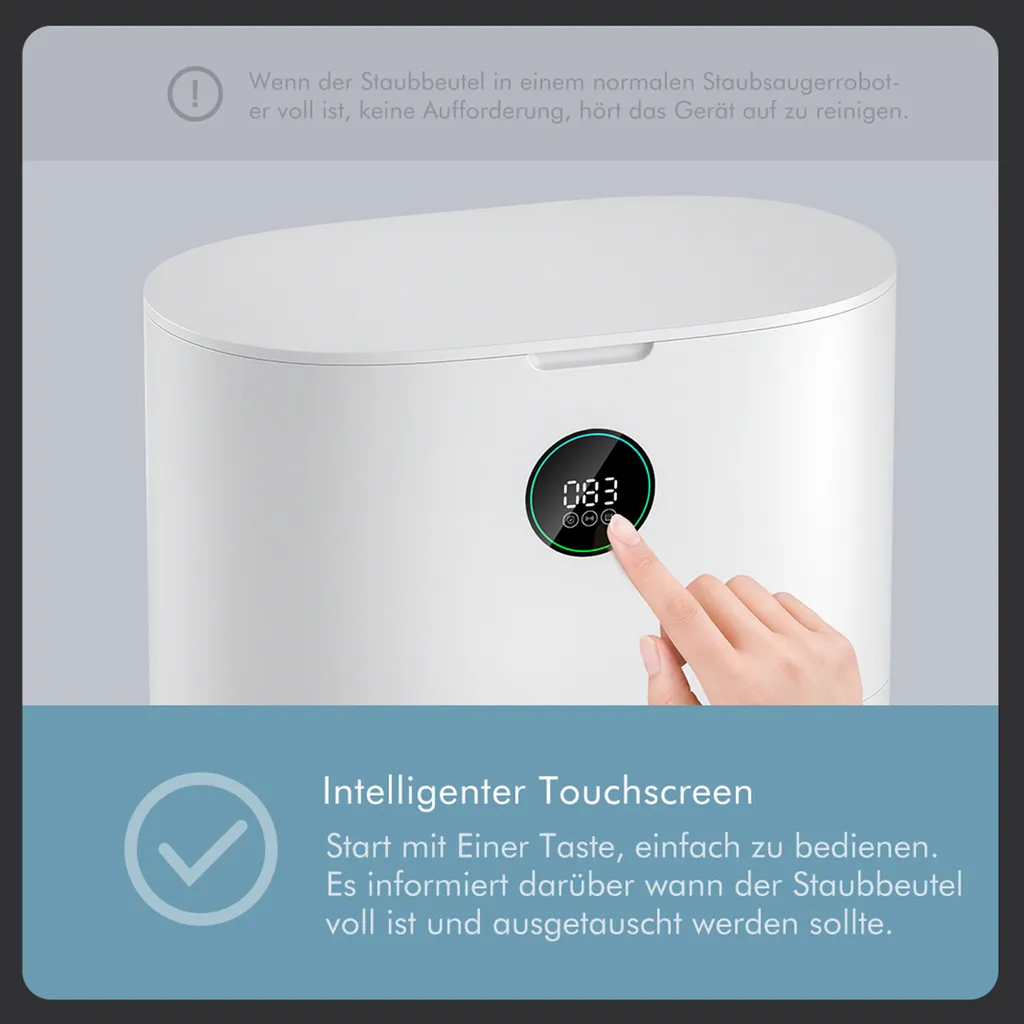 Roidmi EVE Plus Roboter Staubsauger Nass-Trocken-Saugroboter,50 Watt,2700pa Mit Sauberer Basis Und Beutel,Weiß 22 Roidmi EVE Plus Roboter Staubsauger Nass-Trocken-Saugroboter,50 Watt,2700pa Mit Sauberer Basis Und Beutel,Weiß – Bild 20