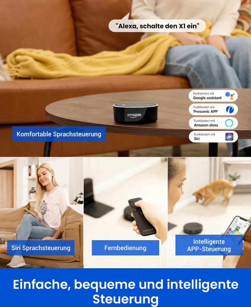 Proscenic Floobot X1 Saugroboter Mit Absaugstation,Ultraschall-Wischsystem,3000Pa Saugkraft,PathPro™ Laser-gestützte Navigation,Staubsauger Roboter Mit Siri,Google Assistant, Alexa& App-Steuerung 10 Proscenic Floobot X1 Saugroboter Mit Absaugstation,Ultraschall-Wischsystem,3000Pa Saugkraft,PathPro™ Laser-gestützte Navigation,Staubsauger Roboter Mit Siri,Google Assistant, Alexa& App-Steuerung – Bild 8