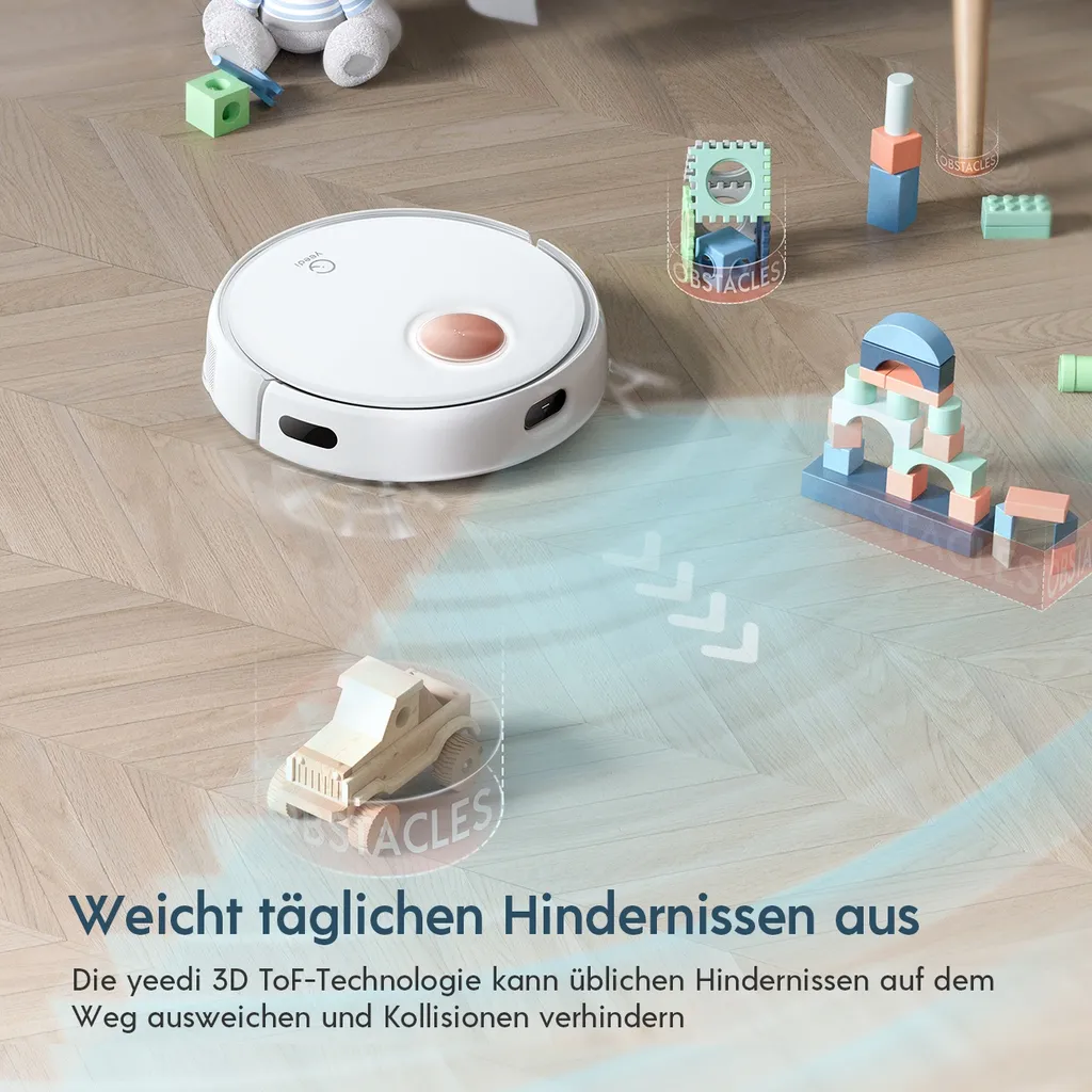 Yeedi Floor 3 Station, Saugroboter Mit Wischfunktion Automatische Mopp-Reinigung, 5100Pa, 3D-Hindernisvermeidung, Perfekt Für Teppich 8 Yeedi Floor 3 Station, Saugroboter Mit Wischfunktion Automatische Mopp-Reinigung, 5100Pa, 3D-Hindernisvermeidung, Perfekt Für Teppich – Bild 6