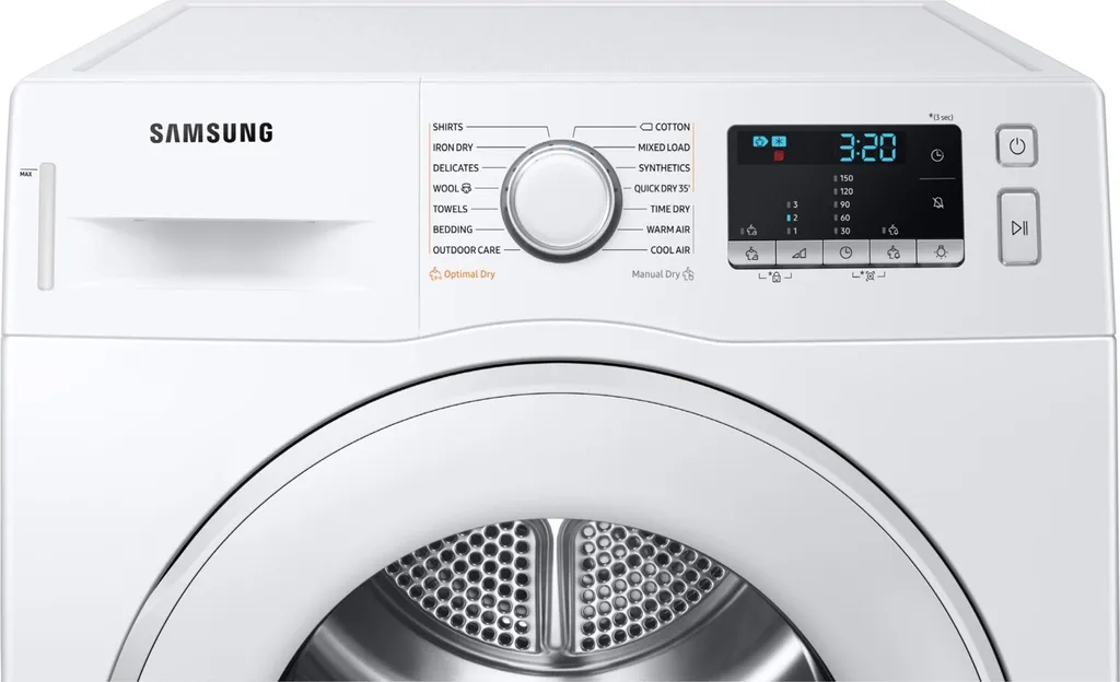 Samsung Wärmepumpentrockner DV80TA020TE/EG, Wechselbarer Türanschlag, Knitterschutz, Optimal Dry, Komfort 2-in-1-Filter, Super Kurz ‘35, 8 Kg, Weiß 9 Samsung Wärmepumpentrockner DV80TA020TE/EG, Wechselbarer Türanschlag, Knitterschutz, Optimal Dry, Komfort 2-in-1-Filter, Super Kurz ‘35, 8 Kg, Weiß – Bild 7