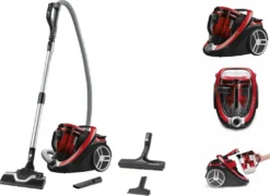 Rowenta RO7649 Silence Force Cyclonic Parkett | Beutelloser Staubsauger | Vacuum-Cleaner | Sehr Leise | 2,5L Staubvolumen | Tierhaar | Auto | Schwarz/Rot -Rein Blitz Geschaft 7a66d6217deab84ddd4e7f5828d581a0