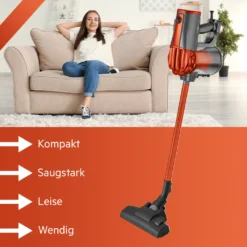 Clatronic Bodenstaubsauger, 2in1 Boden- Und Handstaubsauger, Vacuum Cleaner, Staubsauger Beutellos, Staubsauger Mit HEPA-Filter, Mikrofiltersystem, 600 Watt, Anthrazit/orange, BS 1306 N -Rein Blitz Geschaft 8994a1bbb09e9a5a3eb59544bdf9cbf2