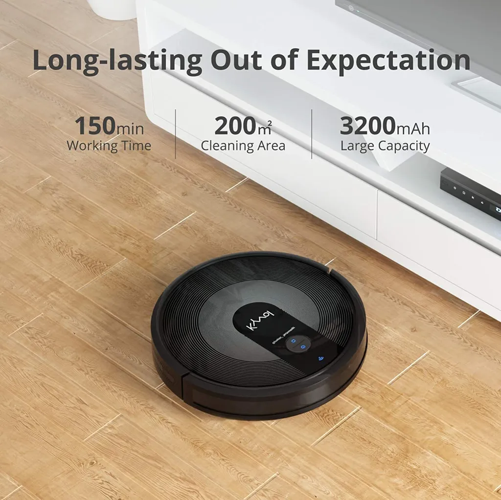 Kyvol Staubsauger Roboter 2200Pa Saugleistung, Saugroboter Mit Raumkarte, 150Min. Laufzeit,Sprachsteuerung,inkls. Magnetstreifen, Reinigt Hartböden, Teppiche, Tierhaare 8 Kyvol Staubsauger Roboter 2200Pa Saugleistung, Saugroboter Mit Raumkarte, 150Min. Laufzeit,Sprachsteuerung,inkls. Magnetstreifen, Reinigt Hartböden, Teppiche, Tierhaare – Bild 6