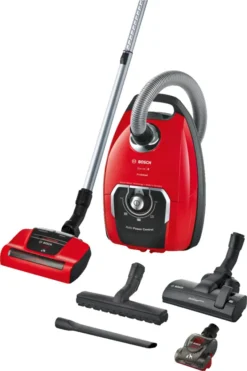 Bosch ProAnimal Beutelstaubsauger, 650 W, 74 Dezibel, Kunststoff, Rot