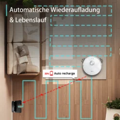 2022 SmartAI S9 Saugroboter Staubsauger Robot Wischroboter Automatisch APP Fernbedienung 4000PA Roboterstaubsauger Vacuum Reinigung Weiß -Rein Blitz Geschaft 92fd91f0289991c6e9909e3060f8b513