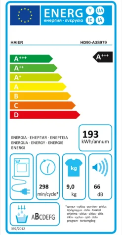 Trockner Wärmepumpentrockner Haier HD90-A3S979 9kg -Rein Blitz Geschaft 946bb8cc77b821609204ab70433b6ce6