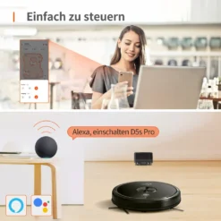 Ultenic D5s Pro 3-In-1 Staubsauger Roboter WLAN Saugroboter 3000 PA Staubsauger Roboter Für Tierhaare Saugroboter Appsteuerung Alexa Google Home -Rein Blitz Geschaft a44a1fd755fe033551efc8da0a59e729