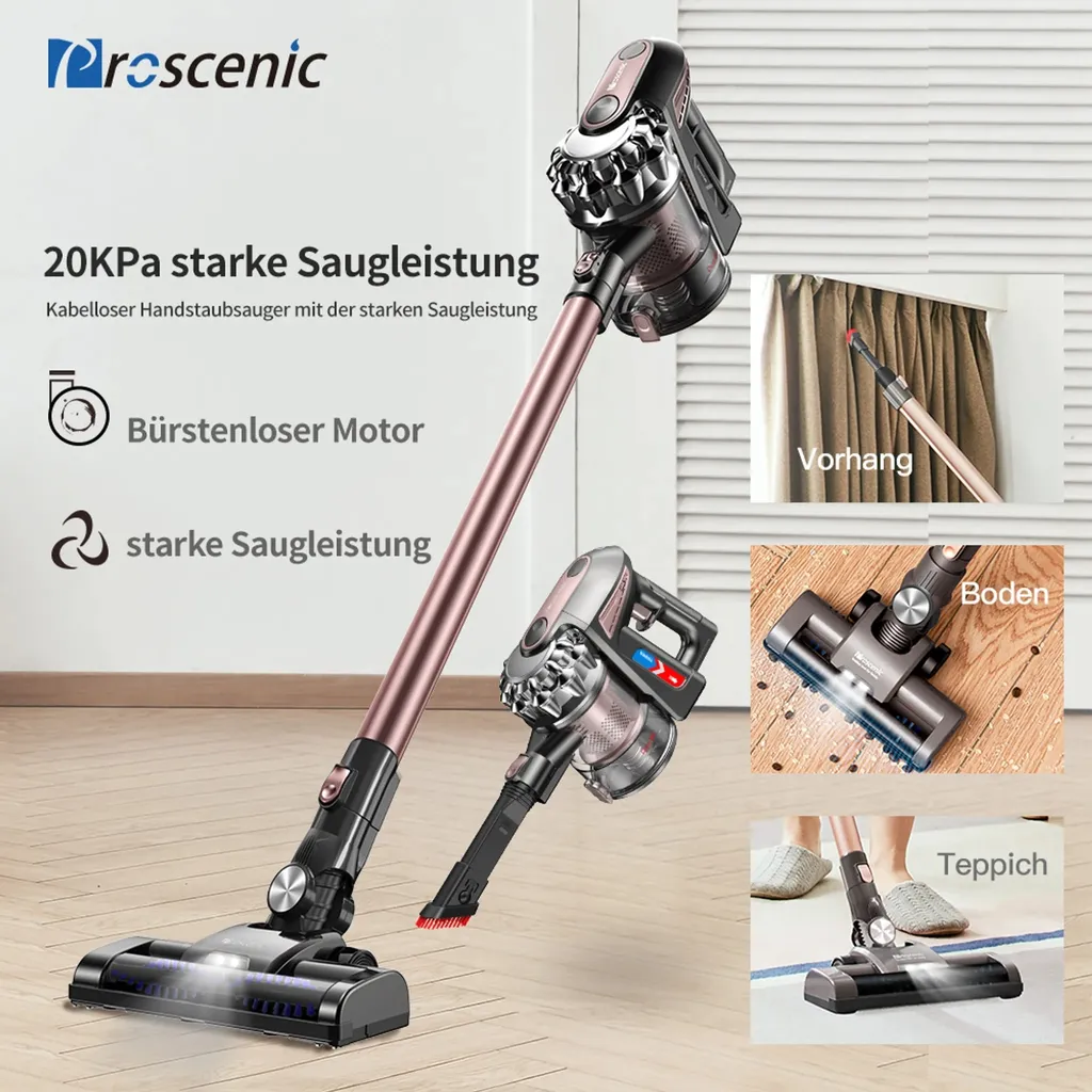 Proscenic New Vision P8 Plus Akku Staubsauger, 3-in-1 Handstaubsauger, 150W Kabeloser Staubsauger, 2,200 MAh Abnehmbarer Akku, Bis Zu 40 Minuten Laufzeit, Geeignet Für Tierhaare 6 Proscenic New Vision P8 Plus Akku Staubsauger, 3-in-1 Handstaubsauger, 150W Kabeloser Staubsauger, 2,200 MAh Abnehmbarer Akku, Bis Zu 40 Minuten Laufzeit, Geeignet Für Tierhaare – Bild 4