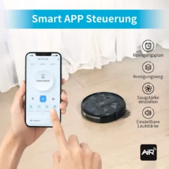 Saugroboter Mit 2800 Pa Saugkraft, Große Staubbox 600ML,APP Steuerung, 120 Min Laufzeit, Staubsauger Roboter WLAN Optimiert Für Teppich Tierhaare Hartböden-AIRROBO P20 -Rein Blitz Geschaft ab0d101cb52dc3b4e5e50b074ac52039