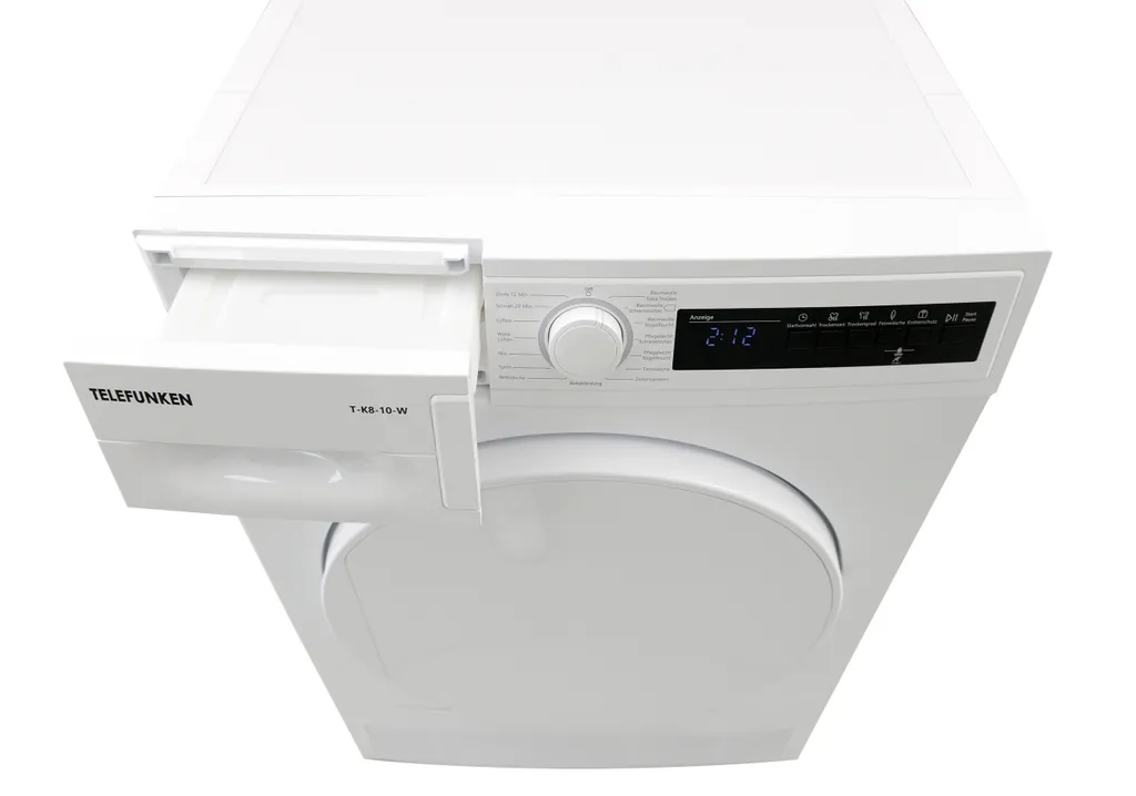 Telefunken T-K8-10-W Kondenstrockner / 8kg / B / Knitterschutz / Reversierende Trommelbewegungen 7 Telefunken T-K8-10-W Kondenstrockner / 8kg / B / Knitterschutz / Reversierende Trommelbewegungen – Bild 5
