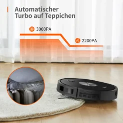 ULTENIC D5 Saugroboter Mit Mop Ultradünner Roboter, Bluetooth Und WIFI Verbunden, 3000 Pa Saugkraft, 2600 MAh Akku, Staubsauger Roboter -Rein Blitz Geschaft b29d22634f1597a561a94afa43277992