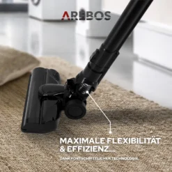 AREBOS Akku Staubsauger, 2-in-1 Hand- Und Bodenstaubsauger, 2 Leistungsstarke Saugmodi, Beutellos, Kabellos Bis Zu 55 Minuten, Mit Wandladestation, Schwarz -Rein Blitz Geschaft b32ec0b1a0f72ff5bc305583d3e3f53e