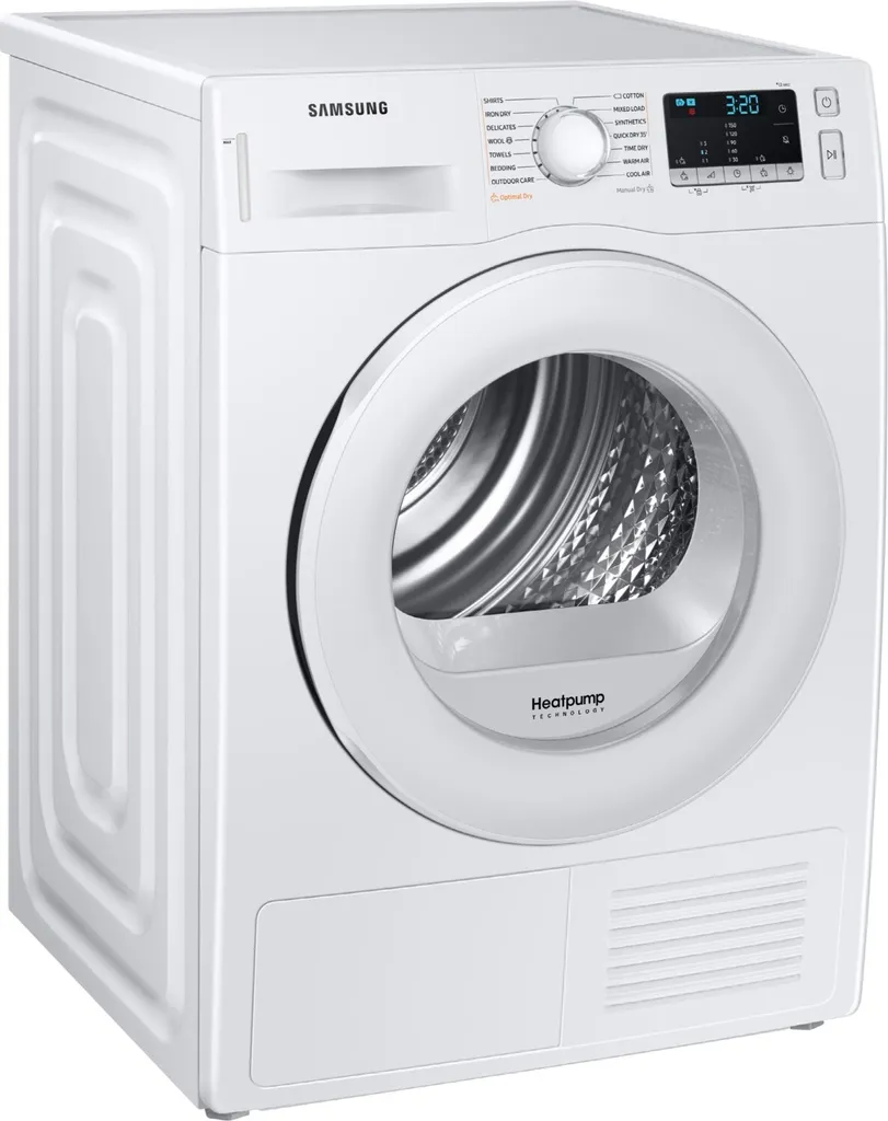 Samsung Wärmepumpentrockner DV80TA020TE/EG, Wechselbarer Türanschlag, Knitterschutz, Optimal Dry, Komfort 2-in-1-Filter, Super Kurz ‘35, 8 Kg, Weiß 14 Samsung Wärmepumpentrockner DV80TA020TE/EG, Wechselbarer Türanschlag, Knitterschutz, Optimal Dry, Komfort 2-in-1-Filter, Super Kurz ‘35, 8 Kg, Weiß – Bild 12