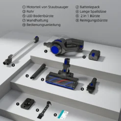 Daccormax Akku Staubsauger, 25000Pa Staubsauger Kabellos, Bis Zu 50 Min Laufzeit, 1.3L Staubbehälter, Kabelloser Staubsauger 10 Daccormax Akku Staubsauger, 25000Pa Staubsauger Kabellos, Bis Zu 50 Min Laufzeit, 1.3L Staubbehälter, Kabelloser Staubsauger -Rein Blitz Geschaft c725a27d393cae06e959dff6d6759626