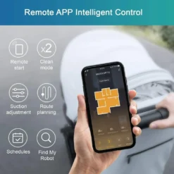 MooSoo Roboter-Staubsauger, 2000Pa Superdünner Intelligenter Selbstladender Roboter-Staubsauger Mit Sprachfunktion Alexa & Google Assistent -Rein Blitz Geschaft c9eba0500812877205e15190b16488d0