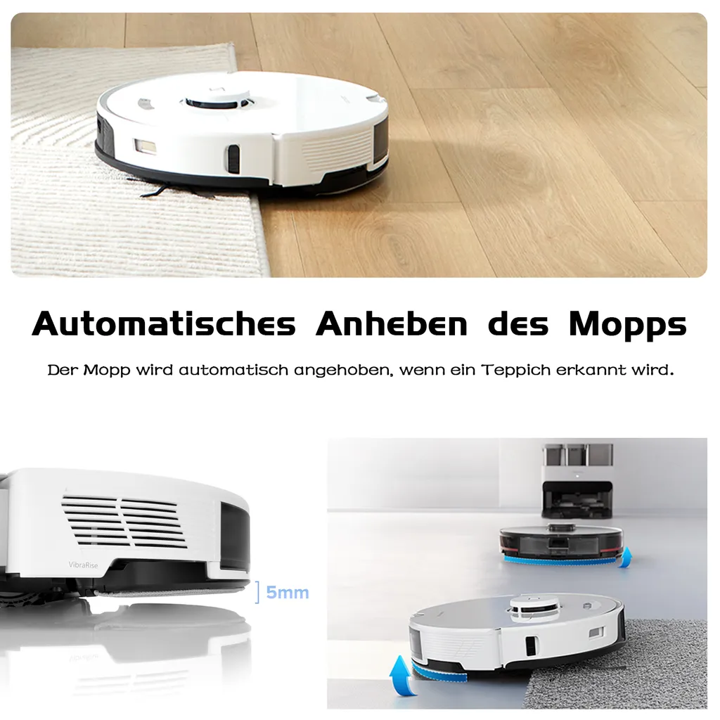Roborock S7 Pro Ultra Sonic Staubsauger Roboter Mit Empty Wash Fill Dock Absaugstation 5100Pa Selbstwaschend Selbstauffüllend Selbstentleerend LiDAR APP Weiß (Upgrade Von Roborock S7,VS S7 MaxV Ultra/S8 Pro Ultra) 7 Roborock S7 Pro Ultra Sonic Staubsauger Roboter Mit Empty Wash Fill Dock Absaugstation 5100Pa Selbstwaschend Selbstauffüllend Selbstentleerend LiDAR APP Weiß (Upgrade Von Roborock S7,VS S7 MaxV Ultra/S8 Pro Ultra) – Bild 5