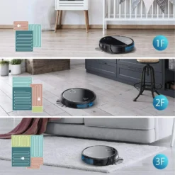 MooSoo Roboter-Staubsauger, 2000Pa Superdünner Intelligenter Selbstladender Roboter-Staubsauger Mit Sprachfunktion Alexa & Google Assistent -Rein Blitz Geschaft d44bd0b973711ff649a1c0845597fc94