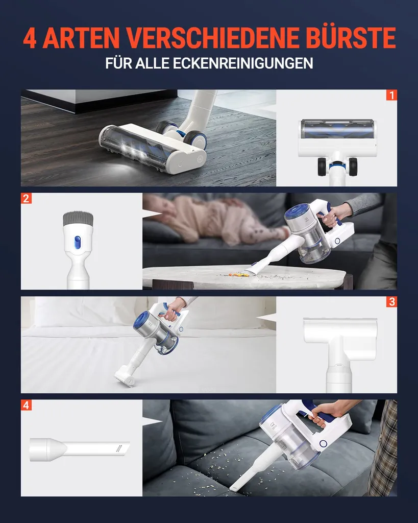 Xiaomi OSOTEK S9 Pro Akku Kanellos Staubsauger 30Kp, Handstaubsauger Mit Tierhaardüse, LED Leuchten, LED Display, Für Hartböden, Teppiche, Tierhaare 10 Xiaomi OSOTEK S9 Pro Akku Kanellos Staubsauger 30Kp, Handstaubsauger Mit Tierhaardüse, LED Leuchten, LED Display, Für Hartböden, Teppiche, Tierhaare – Bild 8