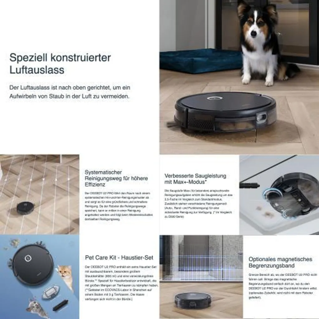 ECOVACS Saugroboter DEEBOT U2 PRO, 2-in-1 Saug- Und Wischroboter, Ideal Für Haustierbesitzer 10 ECOVACS Saugroboter DEEBOT U2 PRO, 2-in-1 Saug- Und Wischroboter, Ideal Für Haustierbesitzer – Bild 8