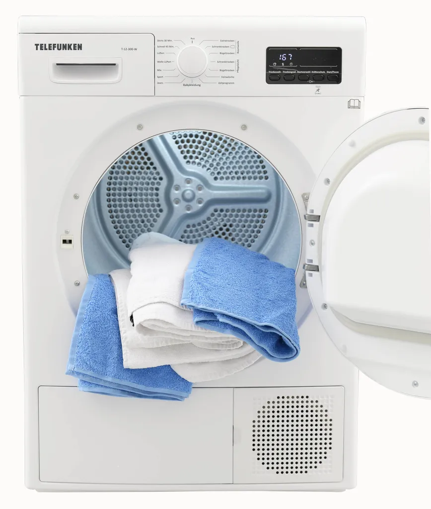 Telefunken T-12-300-W Wärmepumpentrockner / 7kg / / Knitterschutz/Reversierende Trommelbewegungen / 15 Programme 6 Telefunken T-12-300-W Wärmepumpentrockner / 7kg / / Knitterschutz/Reversierende Trommelbewegungen / 15 Programme – Bild 4